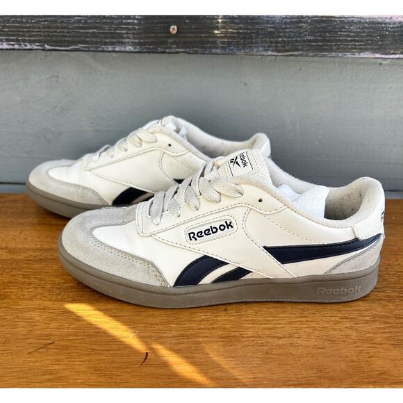 Reebok Other - Reebok Classic White & Navy Low-Top Sneakers Youth 3